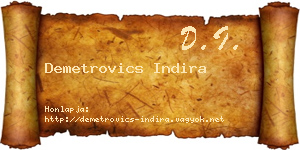 Demetrovics Indira névjegykártya